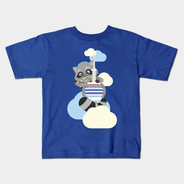 CN Tower + Raccoonzilla Kids T-Shirt by StrayKoi